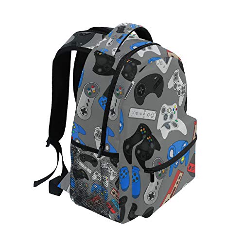 Custom School Boys Girls Video Game Controller Gadgets durable Patterned Polyester Backpack Unisex Laptop Waterproof School Bag