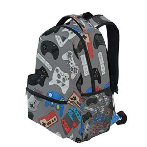 Custom School Boys Girls Video Game Controller Gadgets durable Patterned Polyester Backpack Unisex Laptop Waterproof School Bag