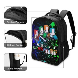 16 Inch 2 Compartment Backpack Castle_Knights_Crashers Castle_Knights_Crashers Castle_Knights_Crashers Unisex Adults Teenagers Children's Shoulders Bag Student Schoolbag