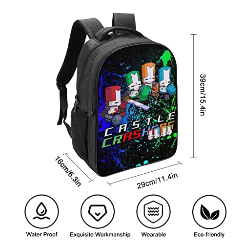 16 Inch 2 Compartment Backpack Castle_Knights_Crashers Castle_Knights_Crashers Castle_Knights_Crashers Unisex Adults Teenagers Children's Shoulders Bag Student Schoolbag