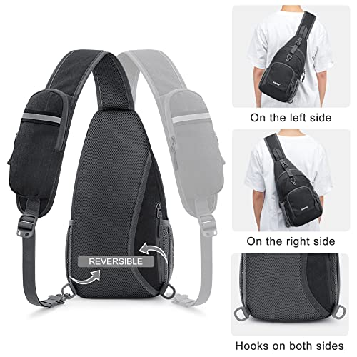 G4Free RFID Sling Bag Crossbody Sling Backpack Small Chest Shoulder Backpack Men Women Hiking Outdoor(Dark Gray)