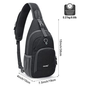 G4Free RFID Sling Bag Crossbody Sling Backpack Small Chest Shoulder Backpack Men Women Hiking Outdoor(Dark Gray)