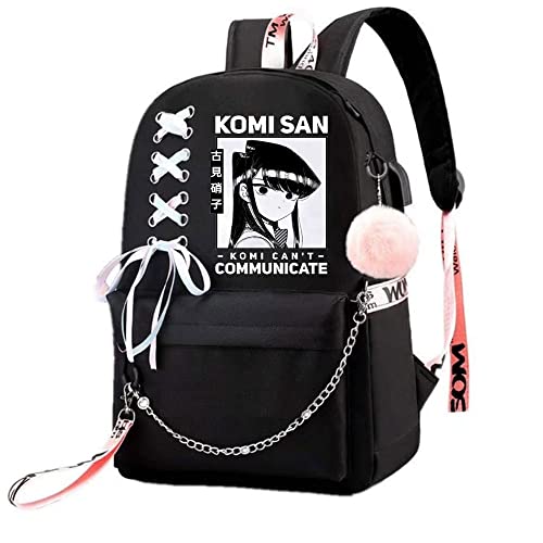 COSABZ Anime Komi Cant Communicate Komi Shouko Backpack Komi San Excited Cosplay Ribbon Backpack (4)