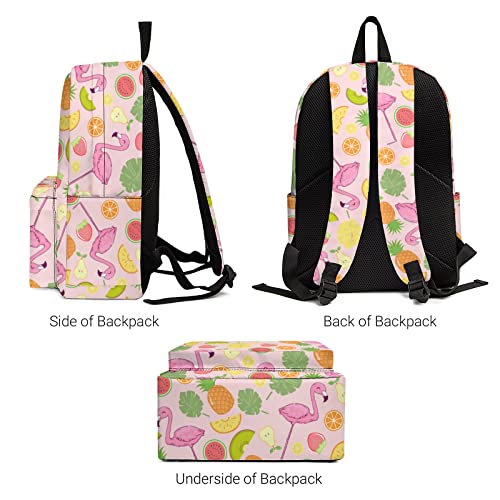 Flamingos Bookbag Lightweight & Adjustable Classic Bookbag Travel Bag for Boys Girls