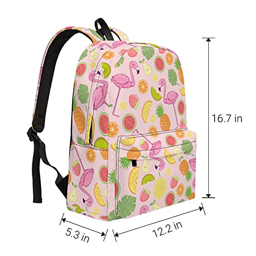 Flamingos Bookbag Lightweight & Adjustable Classic Bookbag Travel Bag for Boys Girls