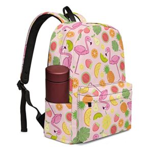 Flamingos Bookbag Lightweight & Adjustable Classic Bookbag Travel Bag for Boys Girls