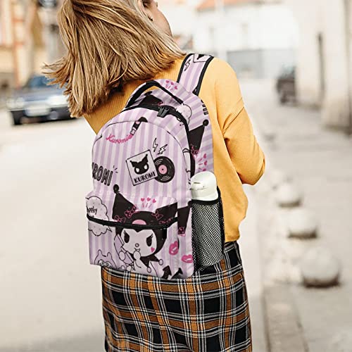 Zqiyhre Kawaii Ku-romi Backpack DIY Anime Small Laptop Backpack Travel Backpack for Teen