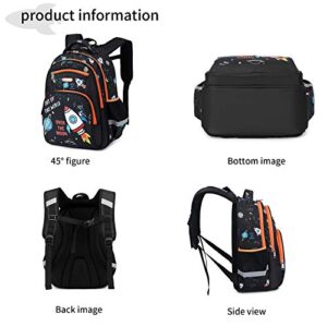 Kid Bookbag Boy Kindergarten Elenemtary Preschool Multi Compartment Backpack, Chest Strap Side Pockets