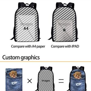 Mumeson Teenagers Backpack Bookbag Soccer Print Daypack for Sport Outdoor Travel Double Zipper Closure Schoolbags Back to School 17 inch Backpacking