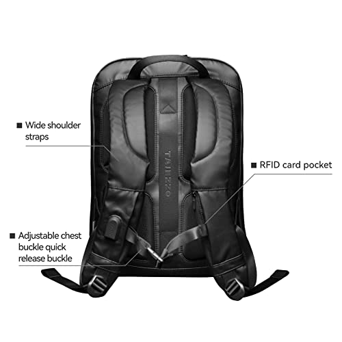 TAJEZZO Laptop Backpack Fit 15.6 Inch Notebook with USB Charging Port Durable 20L Travel Backpack Business Daypack