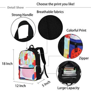 Galaxy Pizza Funny Cat Girls Backpacks School kids Bookbag Children Travel Shoulder Bag Casual Daypack 17 Inch Plus Laptop Bag for Unisex Teens Women Boys