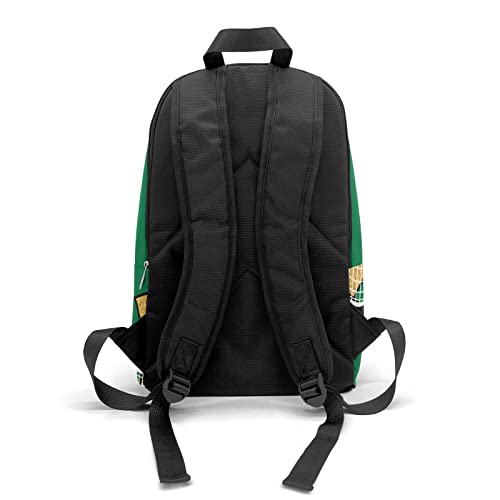 XOZOTY Printed Volleyball Dark Green Backpack for Sport Hiking Nylon Waterproof Bookbag