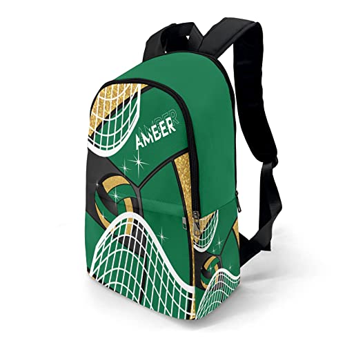 XOZOTY Printed Volleyball Dark Green Backpack for Sport Hiking Nylon Waterproof Bookbag