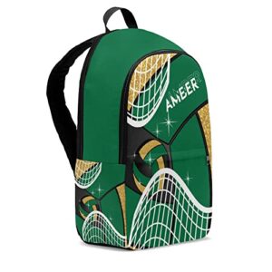 XOZOTY Printed Volleyball Dark Green Backpack for Sport Hiking Nylon Waterproof Bookbag