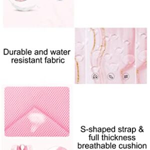 JiaYou Teens Girls Backpack Sets 3Pcs Daypack with Lunch bag Pencil case marble pattern print(Pink,20Liters)