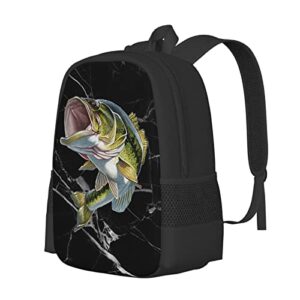 bass-fishing-backpack, laptop backpacks bookbags travel daypack school bags for teens boys girls veswiya