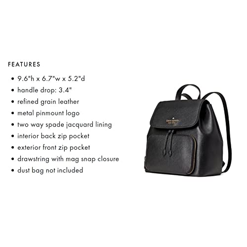 Kate Spade New York Darcy Flap Fashion Leather Backpack (Black) Medium