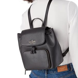 Kate Spade New York Darcy Flap Fashion Leather Backpack (Black) Medium