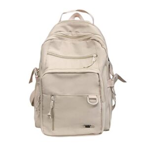 laptop backpack cute mesh pockets aesthetic school-bag for work backpack for women travel bag large capacity day pack (white)