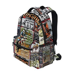 Nerxy Motorcycle Backpack Dirt Bike for Kids Boys Girls Back to School Bike Gift Bag Motocross Bookbag