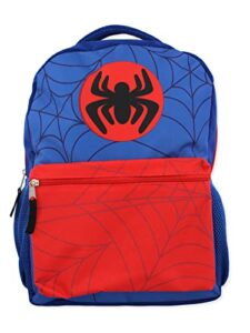 marvel spider-man spidey and friends boys girls 16″ school backpack (one size, blue/red)