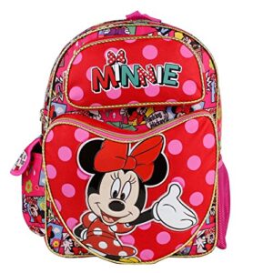 full size red and pink presenting minnie mouse kids backpack