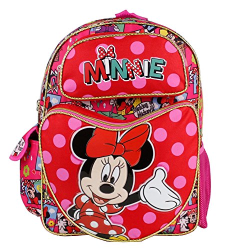 Full Size Red and Pink Presenting Minnie Mouse Kids Backpack