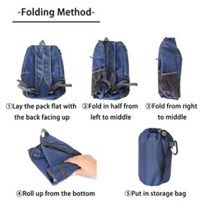 Unisex foldable backpack portable backpack hiking travel backpack wear-resistant waterproof backpack outdoor sports backpack(grey)