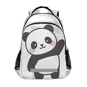 alaza hello panda baby shower cute animal backpack purse for women men personalized laptop notebook tablet school bag stylish casual daypack, 13 14 15.6 inch