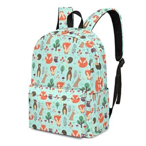 psxnvid college backpack lightweight cute fox bookbag, durable laptop backpack computer backpacks for boys girls, casual daypack stylish women backpack purse with adjustable strap, foxes