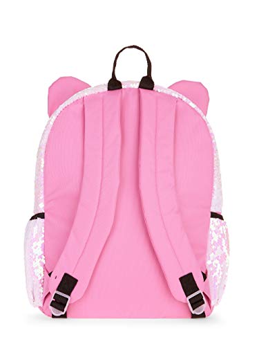 Kitty Cat Sequin Backpack for Girls -- Deluxe Kitten Backpack with 2 Way Sequins, 16 Inch