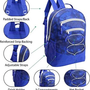 Moda West 17 Inch Bulk Backpacks with 18 Piece Wholesale School Supply Kits in 8 Assorted Styles - Case of 8 Pack Bundle