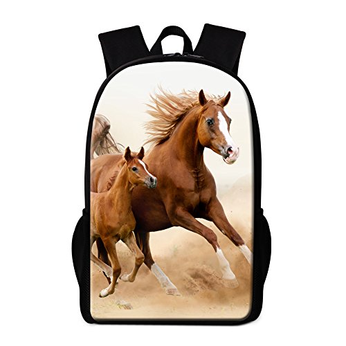 Dispalang Cool Horse Printing School Backpack for Children Animal Back Pack Girls Bookbags