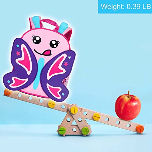 AGSDON Toddler Backpack with Leash, 9.5" Kids Butterfly Safety Leashes Removable Tether bookbag