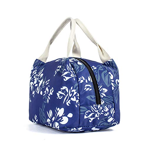 Leaper Water-Resistant Floral School Backpack Girls Lunch Bag Purse Dark Blue