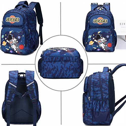 Backpack for Kids School Backpack for Boys Space Galaxy Backpack for Elementary Kids School Bag Bookbag with Lunch Bag