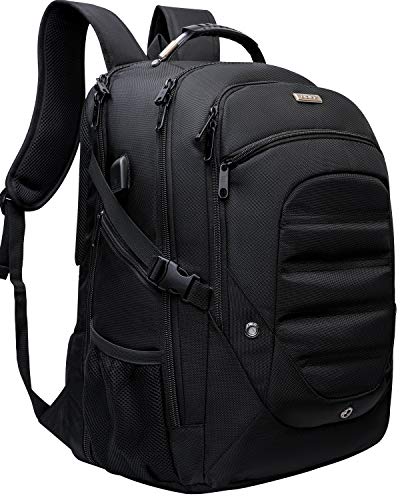 55L Travel Backpack with USB Charging Port TSA Friendly for Large Gaming Laptop 19.5 18 18.4 Inches Notebook Computer Bookbag for Men Students