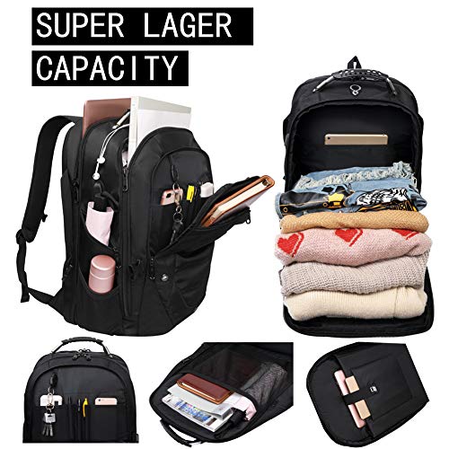 55L Travel Backpack with USB Charging Port TSA Friendly for Large Gaming Laptop 19.5 18 18.4 Inches Notebook Computer Bookbag for Men Students