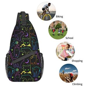 Fylybois Cat Sling Bag For Travel Chest Backpack For Women Casual Daypack For Running Hiking Cycling Gifts