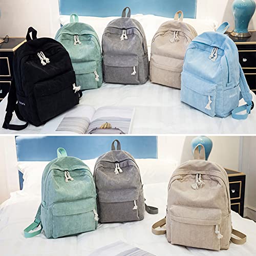 Casual Backpack Personality Striped Backpack College Style Daypack Simple Corduroy Girl Schoolbag Large Capacity Leisure Backpack Travel Work Daily Backpack Fashionable Lightweight Daypack