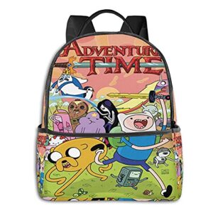 shanke adve-nture ti-me black backpack, classic men’s and women’s backpack with cartoons.
