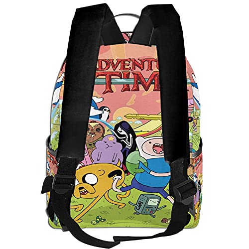 Shanke Adve-Nture Ti-Me Black Backpack, Classic Men's and Women's Backpack with Cartoons.