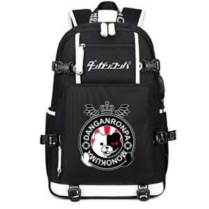 monokuma luminous backpack monokuma shoulder book bag laptop school bag (1)