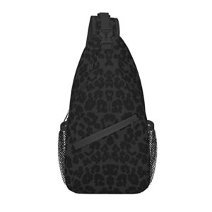 jomiwink sling backpack cheetah black leopard travel hiking daypack pattern rope crossbody shoulder bag, multicolor