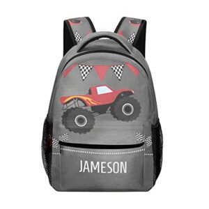 eiis cool monster truck personalized school backpack for teen kid-boy /girl primary daypack travel bookbag one size p22889 p22889