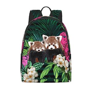 fehuew 16 inch backpack tropical cute red panda laptop backpack full print school bookbag shoulder bag for travel daypack