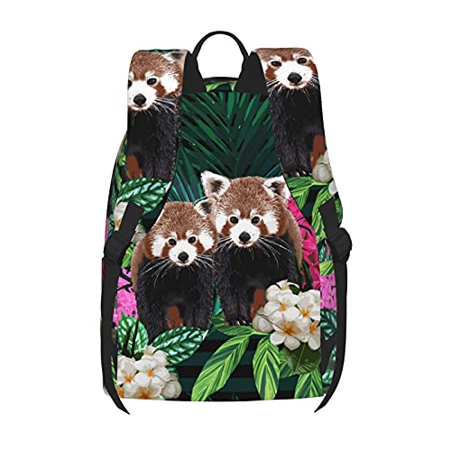 FeHuew 16 inch backpack Tropical Cute Red Panda Laptop Backpack Full Print School Bookbag Shoulder Bag for Travel Daypack