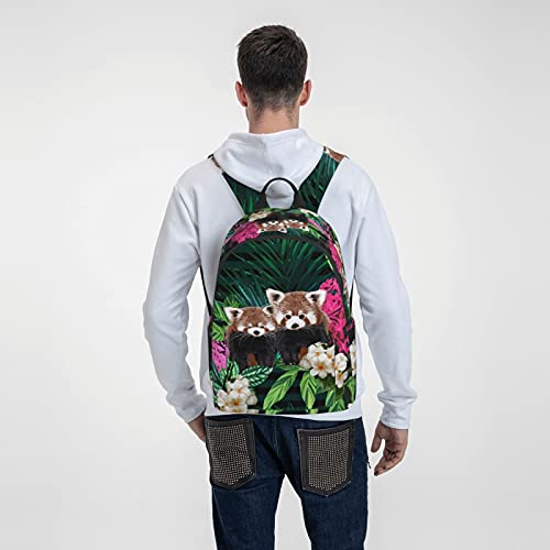 FeHuew 16 inch backpack Tropical Cute Red Panda Laptop Backpack Full Print School Bookbag Shoulder Bag for Travel Daypack