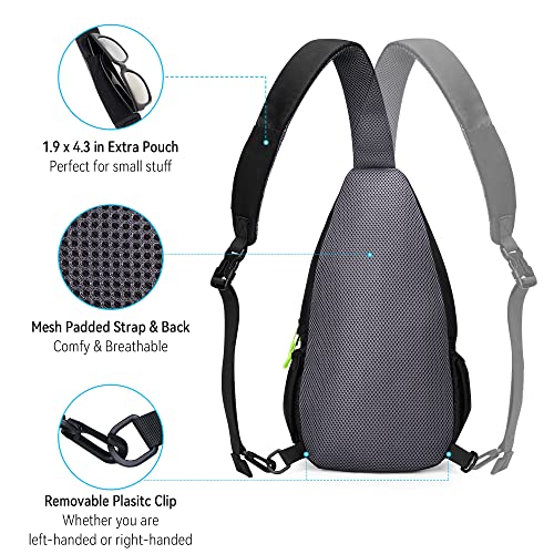 Gisdanchz Sling Backpack Sling Bag for Men Women, Small Backpack Chest Bag Sling Bags for Women Crossbody Bags, Travel Walking Hiking Daypack Cross Body Bag Day Pack Over The Shoulder Bag, Black