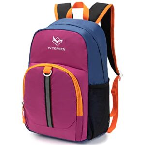 IVYGREEN Little Kids Hiking Backpack, Toddler Backpack for Boys or Girls, Ideal for a Day Outdoor Adventures (Purple, Toddler - Small)